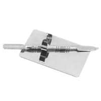 Finger ring stainless steel mixing palette with spatula for make up.