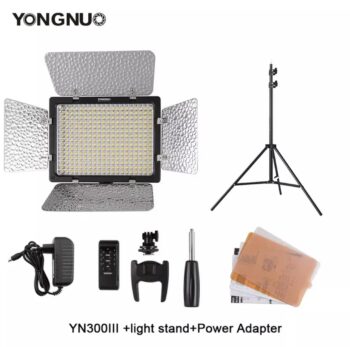*Yongnuo YN300 III LED VIDEO Light (3200-5500k)+Adapter+Light Stand