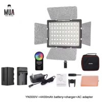 Yongnuo YN300-IV– 3200-5600Κ & RGB LED Light +AC Adapter+Large battery 4400mah+Charger