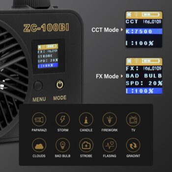 YIDOBLO 100W bicolor LED light pro photography LED video light pocket - Image 8